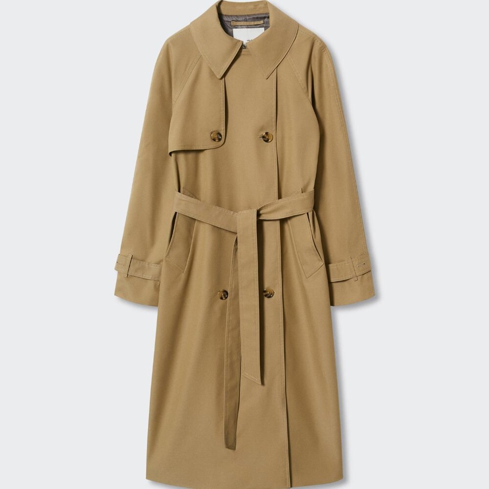 [LIKE NEW] Oversized Mango Water Repellant Khaki Trench Coat
